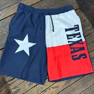 Texas Flag Men's Swim Shorts Trunks Size Medium M - Red White Blue Swimsuit